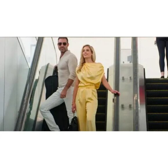 The Sei Draped Top in Butter 4 New Womens Silk Yellow Satin Blouse - Picture 11 of 12